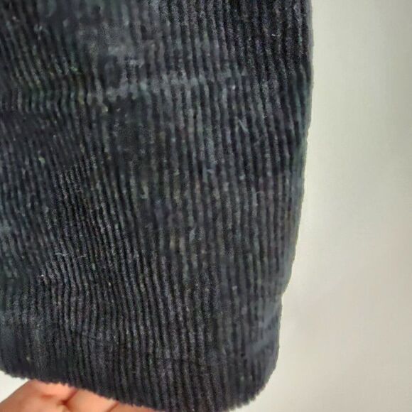 FOREVER 21 Black Corduroy Button Front A-Line Mini Skirt Womens L - Picture 2 of 4